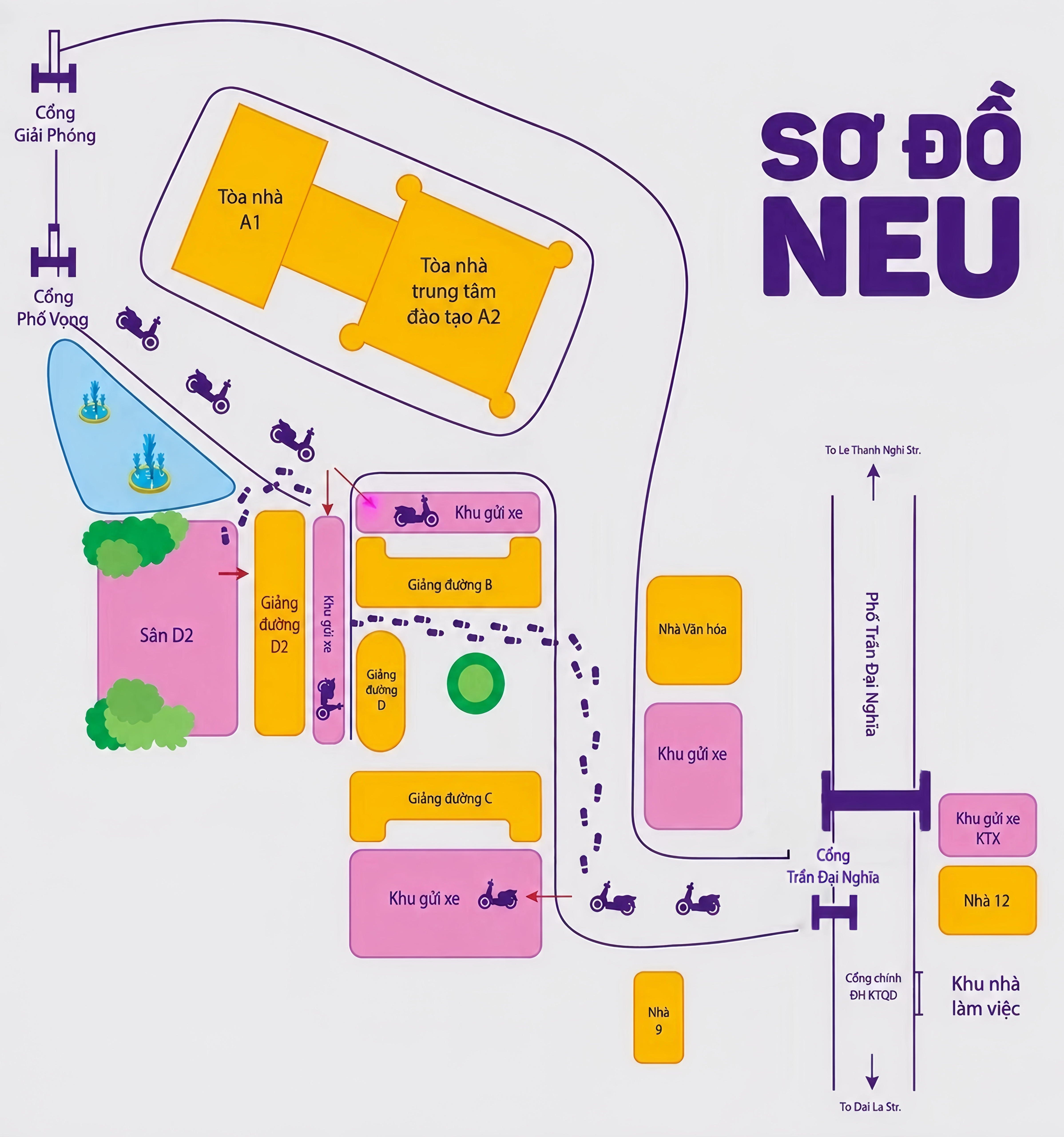 Sơ đồ khuôn viên NEU